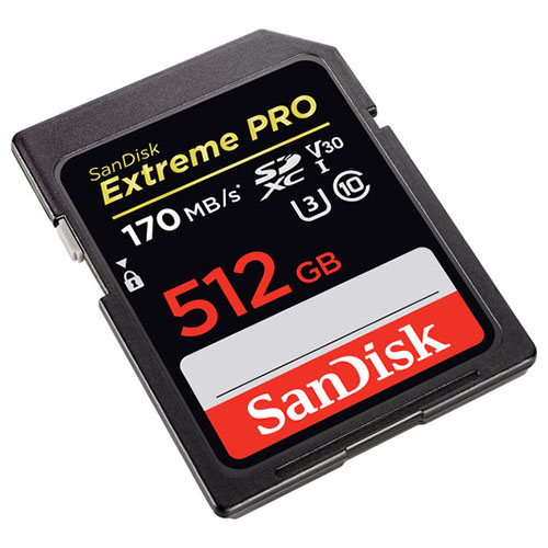 Extreme Pro SDXC 512GB 170MB/s V30 UHS-I U3